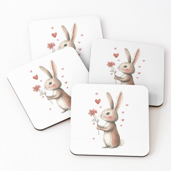 Item preview, Cute Bunny Holding a Flower designed and sold by Mihush.
