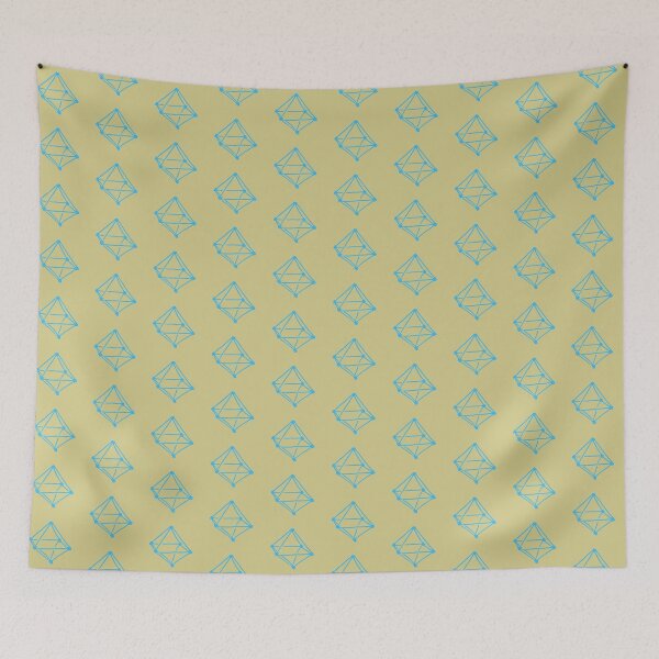 Item preview, Powder Blue Octahedron on Yellow designed and sold by MagentaTwilight.