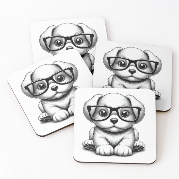 Item preview, Adorable Puppy with Glasses – Cute and Quirky Design for Dog Lovers designed and sold by Preeyanc.