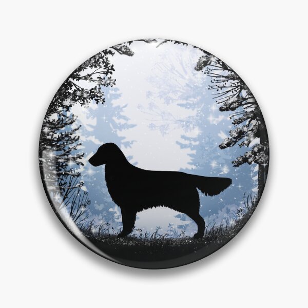 Item preview, “First Snow” Flat Coated Retriever  designed and sold by Spinyflowerart.