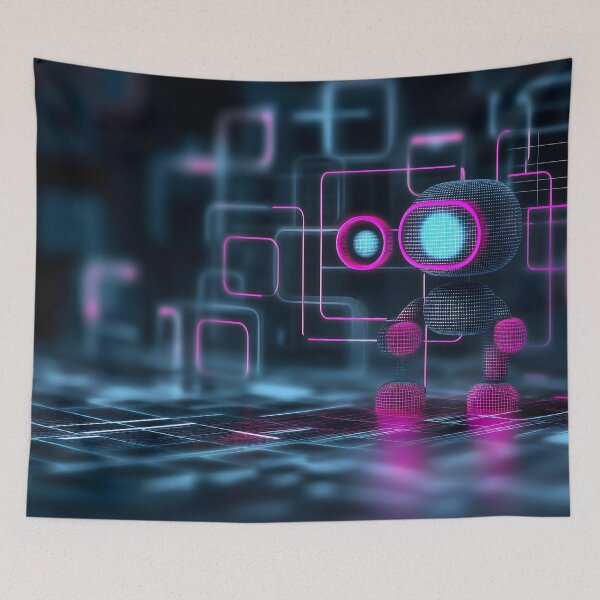 Item preview, Neon Robot Illustration and Cyber Aesthetics designed and sold by Soul-Sparks.