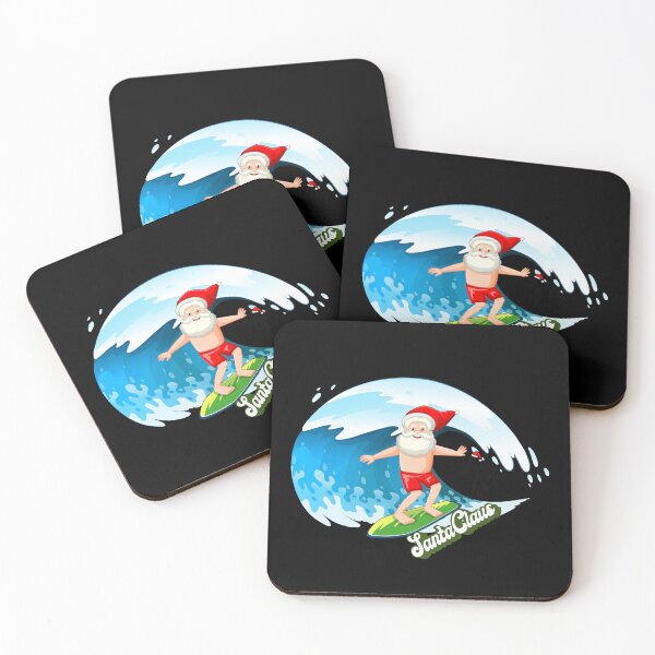 Item preview, Surfer Santa Claus Christmas Waves Hawaii Fun Cheerfully Vibes Retro Art Design designed and sold by Kia Blaze.