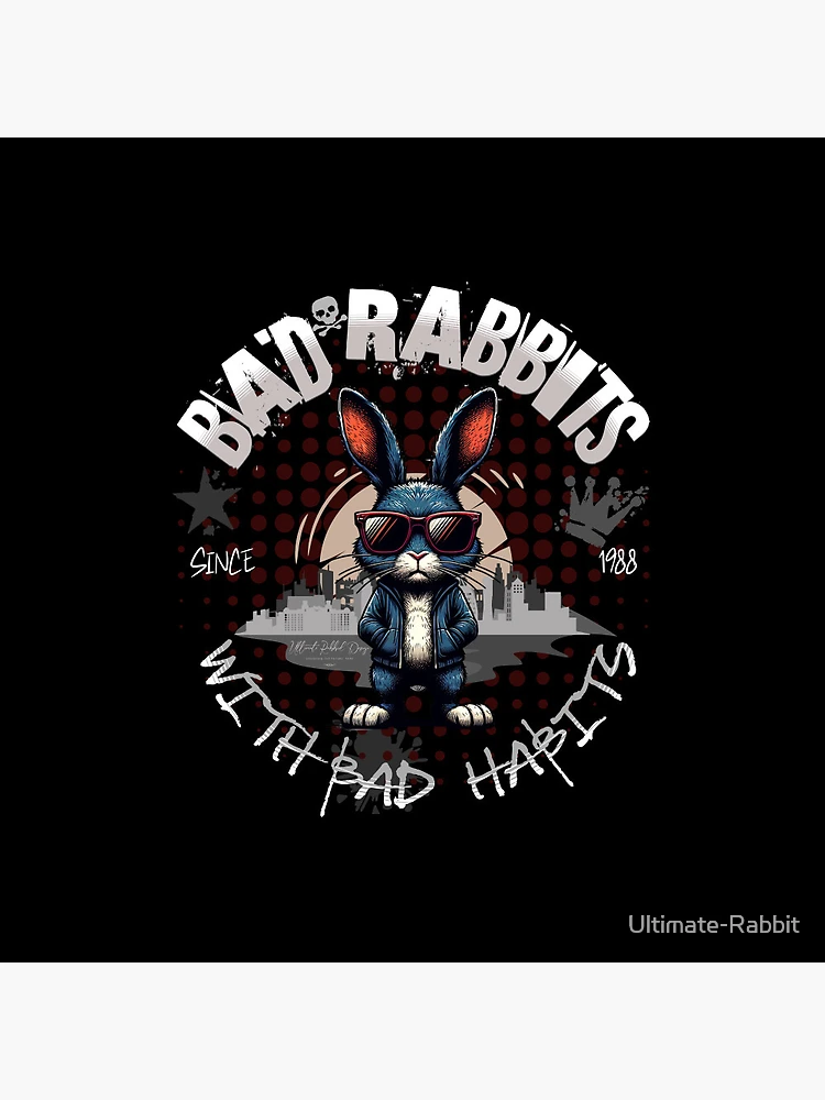 Thumbnail 3 of 3, Pin, Bad Rabbits with Bad Habits designed and sold by Ultimate-Rabbit.