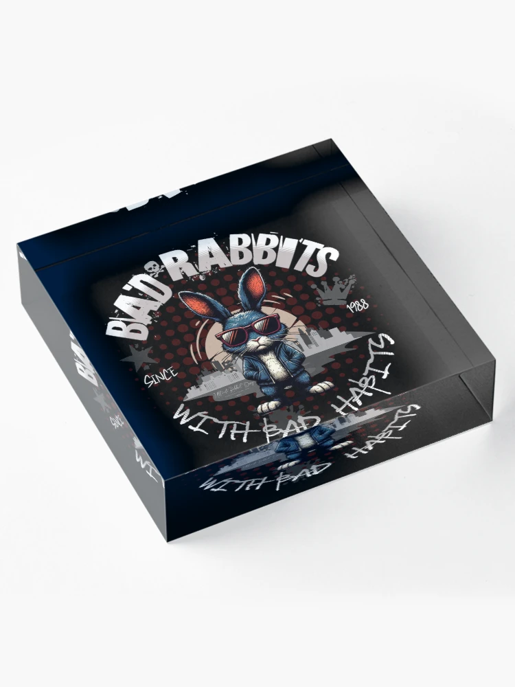 Thumbnail 4 von 5, Acrylblock, Bad Rabbits with Bad Habits designt und verkauft von Ultimate-Rabbit.