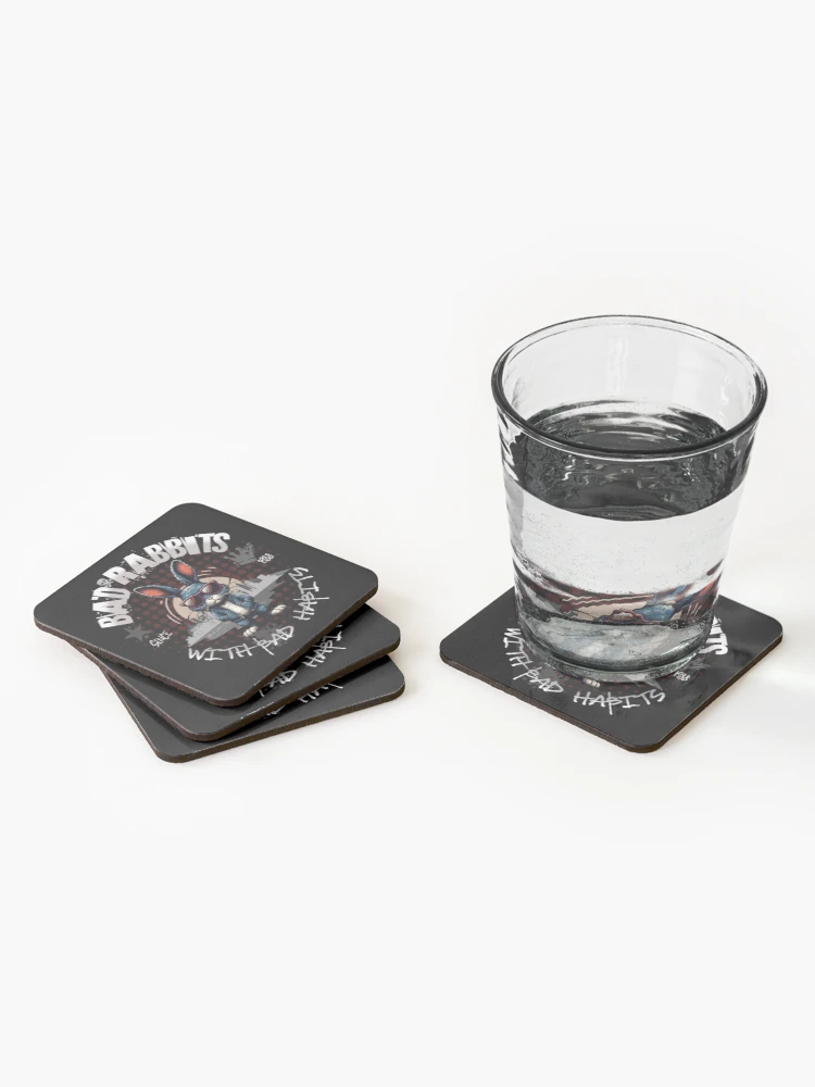 Thumbnail 2 of 5, Coasters (Set of 4), Bad Rabbits with Bad Habits designed and sold by Ultimate-Rabbit.