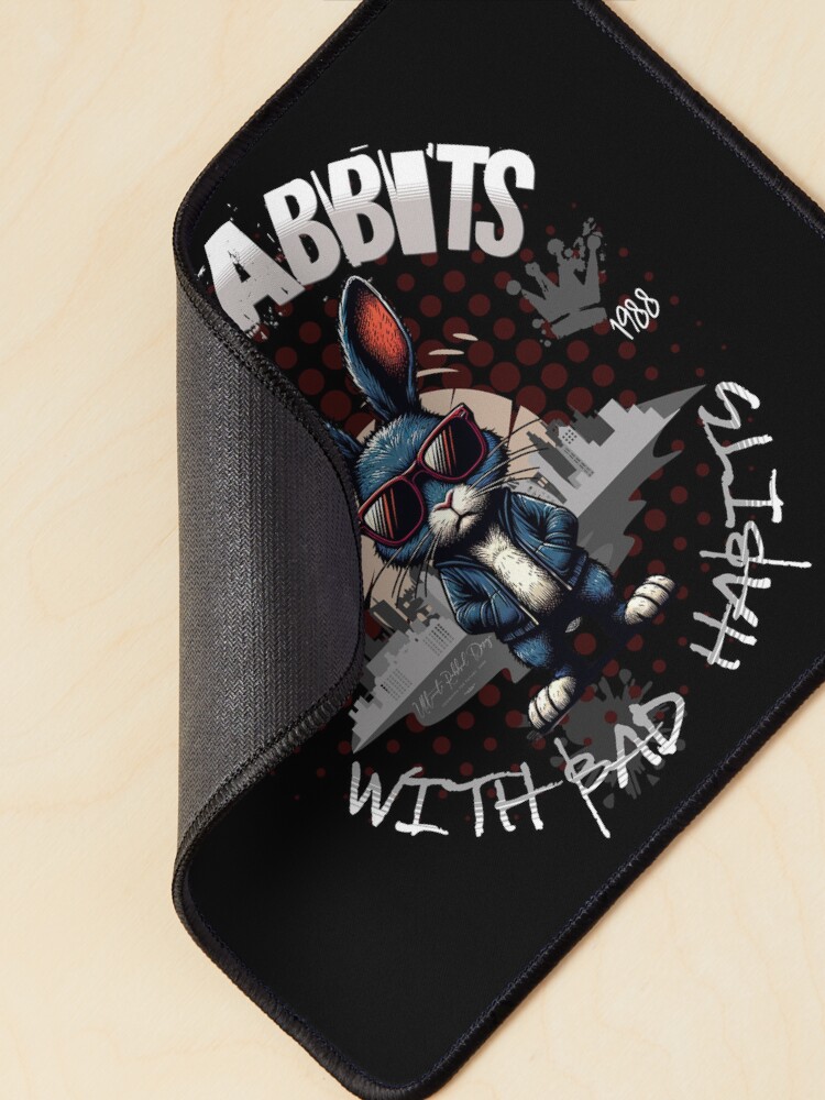 Thumbnail 2 of 5, Mouse Pad, Bad Rabbits with Bad Habits designed and sold by Ultimate-Rabbit.