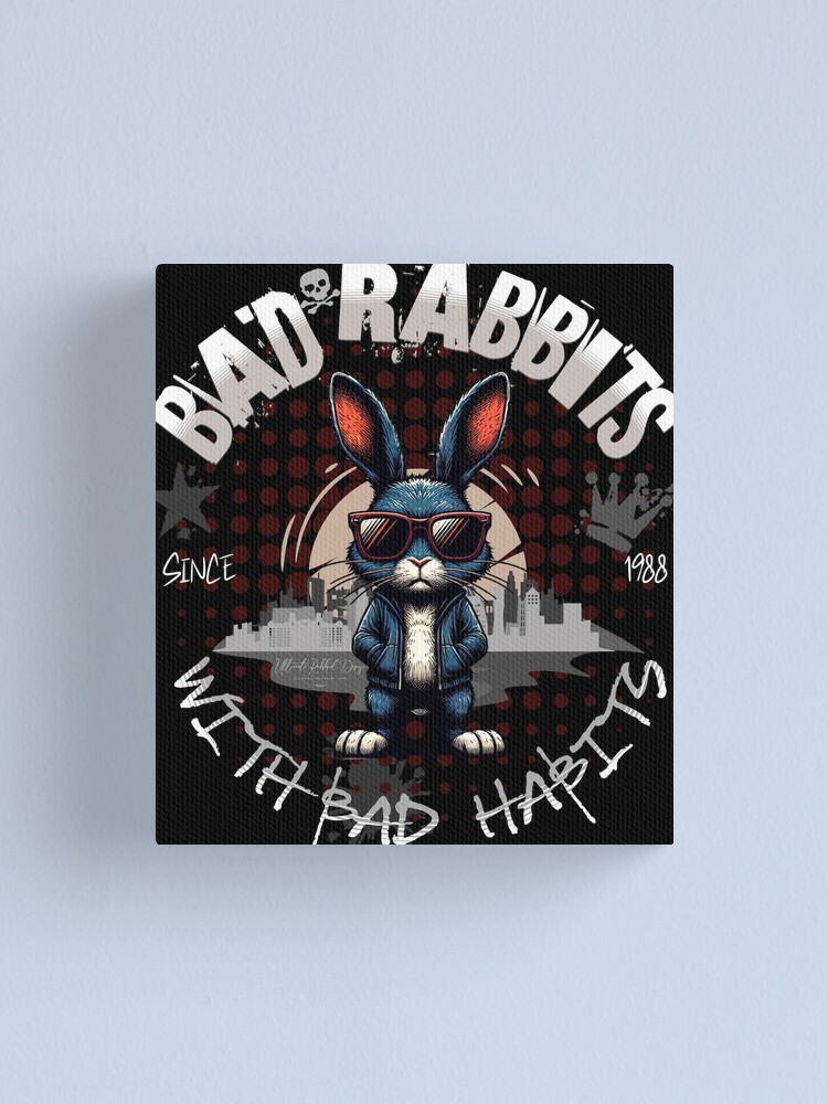 Thumbnail 1 of 3, Canvas Print, Bad Rabbits with Bad Habits designed and sold by Ultimate-Rabbit.