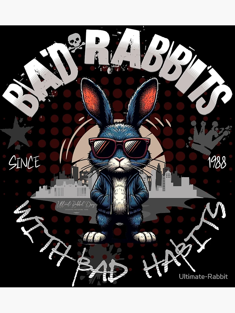 Thumbnail 3 of 3, Art Print, Bad Rabbits with Bad Habits designed and sold by Ultimate-Rabbit.