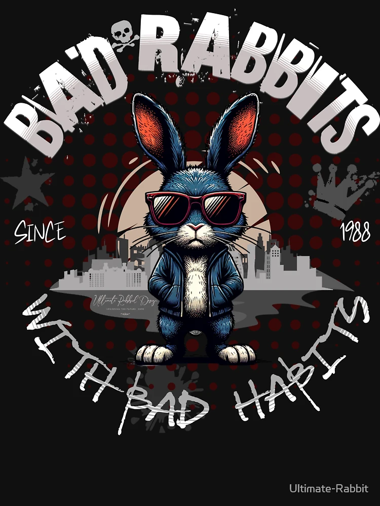 Thumbnail 6 of 6, Pullover Hoodie, Bad Rabbits with Bad Habits designed and sold by Ultimate-Rabbit.