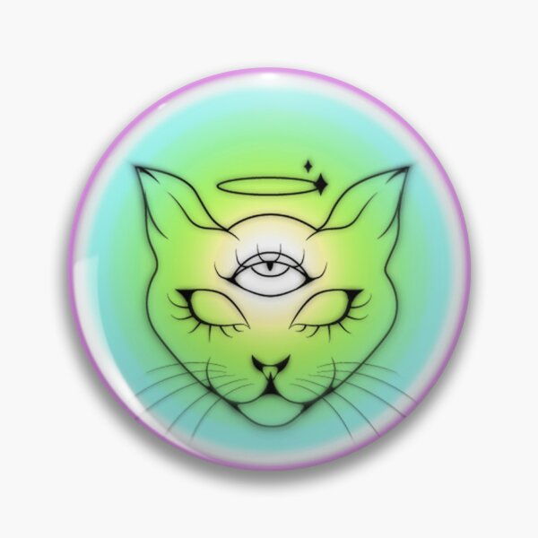 Item preview, Diseño icónico de pegatina de ángel psíquico de gato designed and sold by Visions by  Psyche.