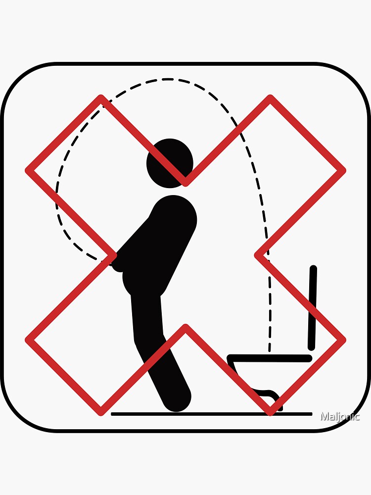 "No Pee Trick Shots in Bathroom Toilet Joke Sign" Sticker for Sale by