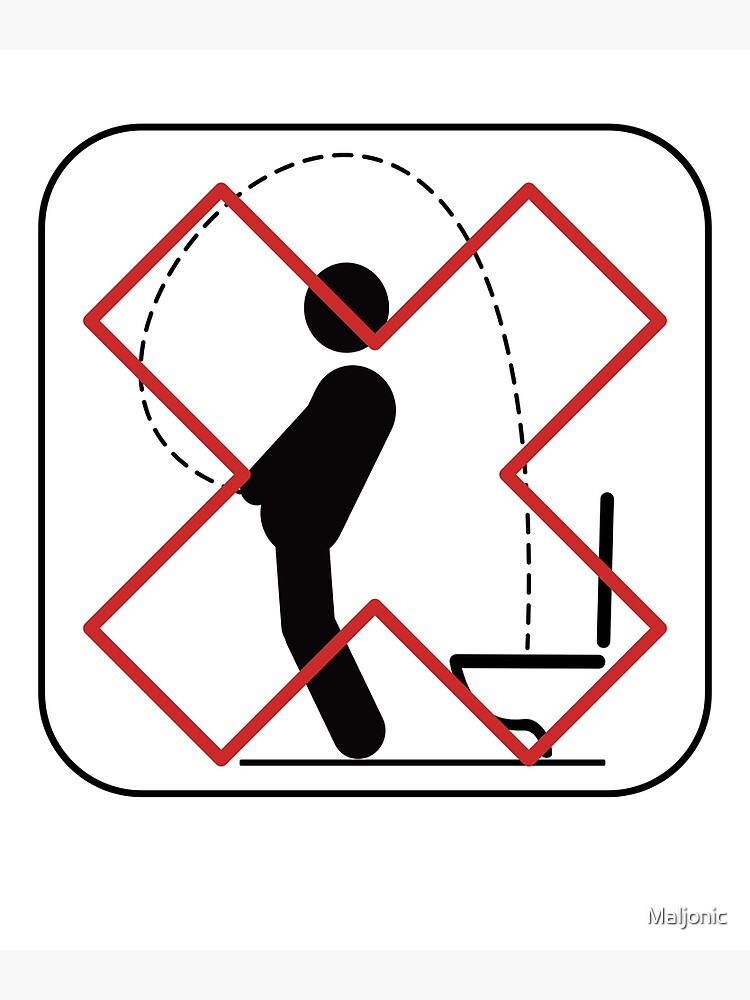 "Kein Pee Trick Shots im Badezimmer WC Witz Zeichen" Kunstdruck von