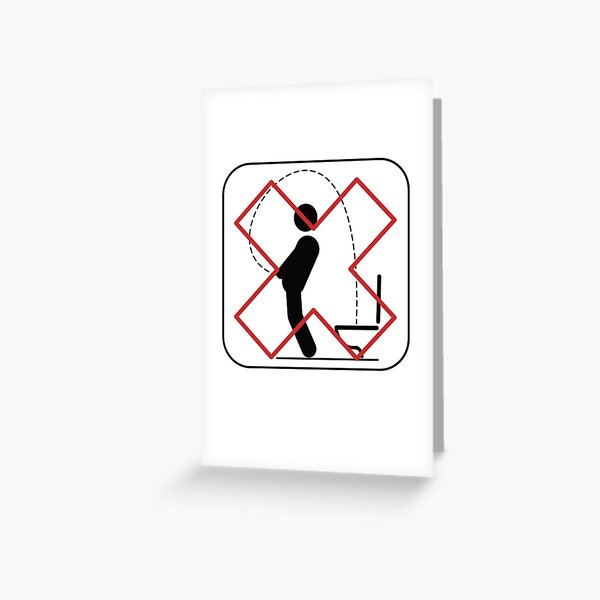 No Pee Trick Shots in Bathroom Toilet Joke Sign Greeting Card
