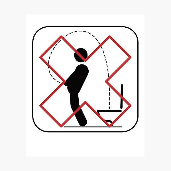 Item preview, No Pee Trick Shots in Bathroom Toilet Joke Sign designed and sold by Maljonic.