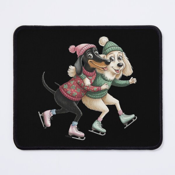 Item preview, Adorable Ice Skating Dogs in Festive Winter Sweaters-For Dogs Lovers designed and sold by love3617.