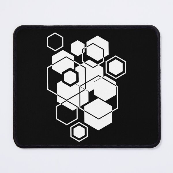 Artikelvorschau, Schwarz und Weiß Sechseckig Modern entworfen und verkauft von Shapes-Mania.