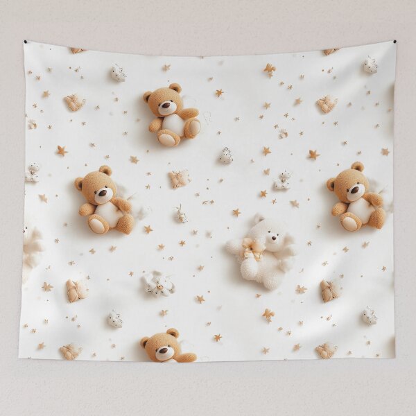 Item preview, Charming Cute Bear Wallpaper Pattern designed and sold by Rui Mythic Studio.