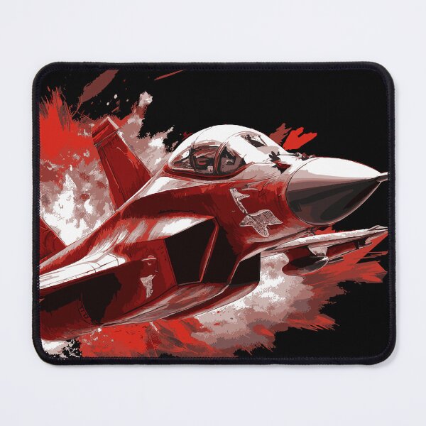 Item preview, Red and White Fighter Jet in Dramatic Splatter Art designed and sold by rawshutterbug.