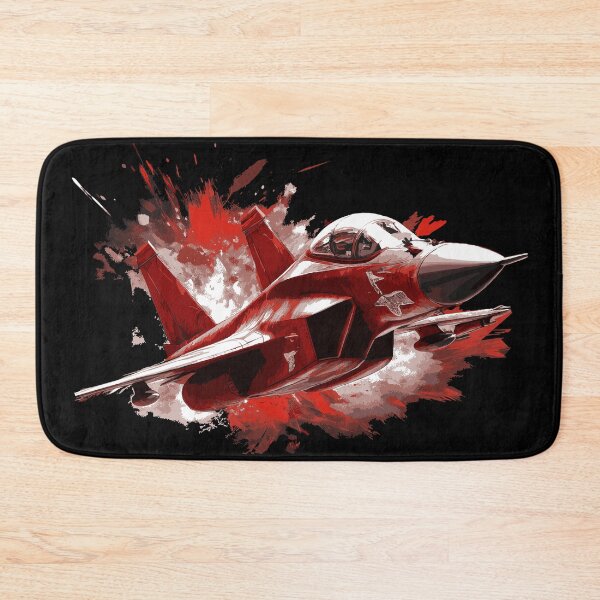 Item preview, Red and White Fighter Jet in Dramatic Splatter Art designed and sold by rawshutterbug.