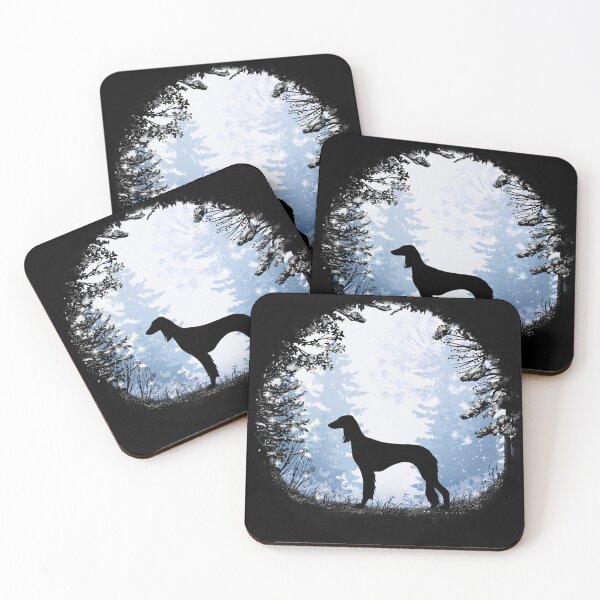 Item preview, “First Snow” Saluki designed and sold by Spinyflowerart.