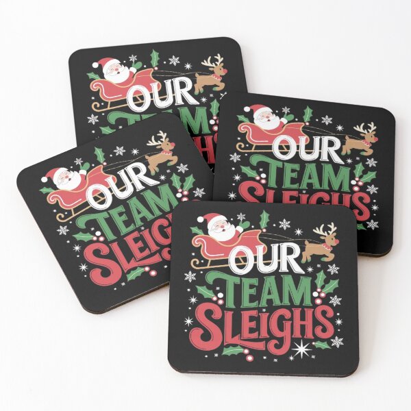 Item preview, Our Team Sleighs Cheerful Santa Reindeers Team Sleigh designed and sold by SztylishDesigns.