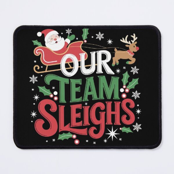 Item preview, Our Team Sleighs Cheerful Santa Reindeers Team Sleigh designed and sold by SztylishDesigns.