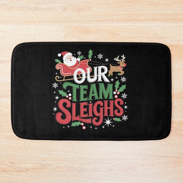 Item preview, Our Team Sleighs Cheerful Santa Reindeers Team Sleigh designed and sold by SztylishDesigns.