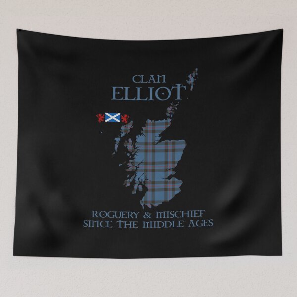Item preview, Clan Elliot tartan Scotland map Saltire flag and lion rampant scottish designed and sold by Clan1093.