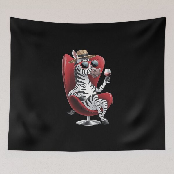Item preview, Stylish Zebra Design - Relaxing with Wine designed and sold by love3617.
