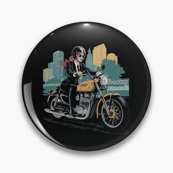 Item preview, Motorcycle Rider in Urban Landscape - Classic Style Biker Art designed and sold by love3617.