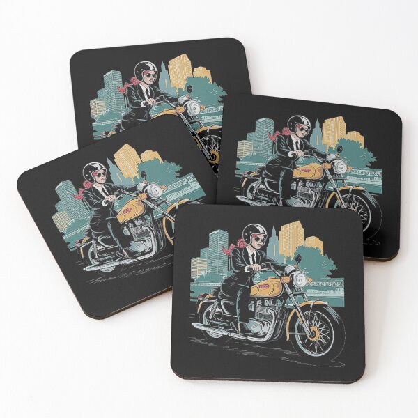 Item preview, Motorcycle Rider in Urban Landscape - Classic Style Biker Art designed and sold by love3617.