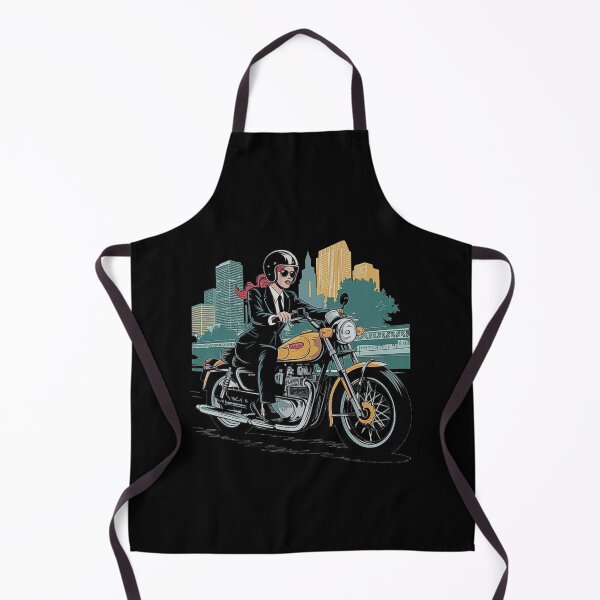 Item preview, Motorcycle Rider in Urban Landscape - Classic Style Biker Art designed and sold by love3617.