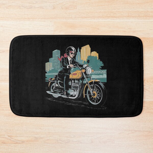 Item preview, Motorcycle Rider in Urban Landscape - Classic Style Biker Art designed and sold by love3617.