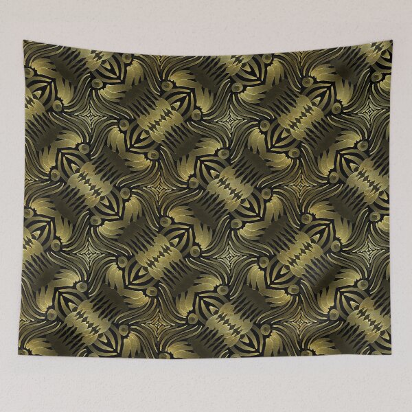 Item preview, Hand drawn gold effect repeating pattern. designed and sold by Shoot-The-Moon.