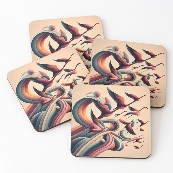 Item preview, Migrating flamingos designed and sold by Vibranta Studio.