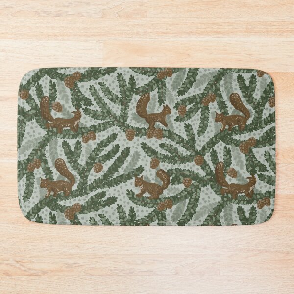 Item preview, Cabin Core Squirrel among the Spruce Branches designed and sold by Ema Tudose.