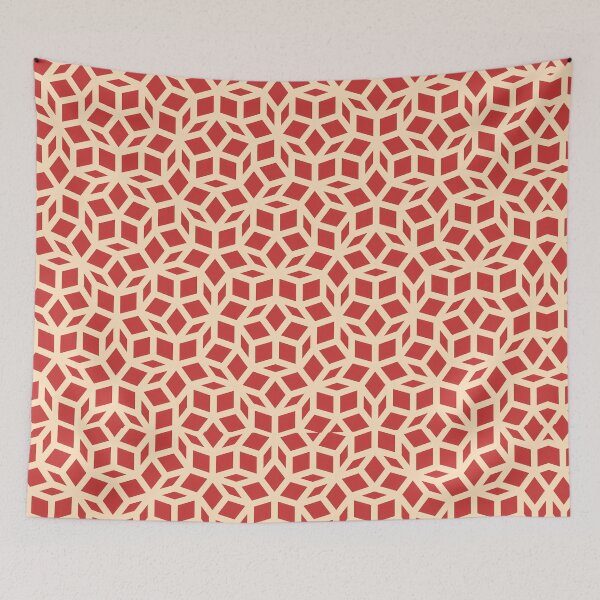 Item preview, Geometric Red and Beige Pattern Design designed and sold by Genie-0750.