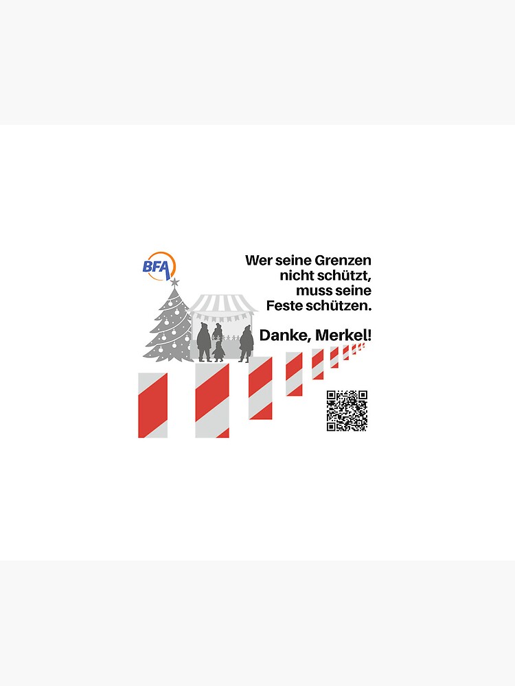 Thumbnail 5 von 5, Mauspad, Danke Merkel! Wer seine Landesgrenzen nicht schützt, muss jetzt seine Feste schützen. designt und verkauft von BFAVerein.