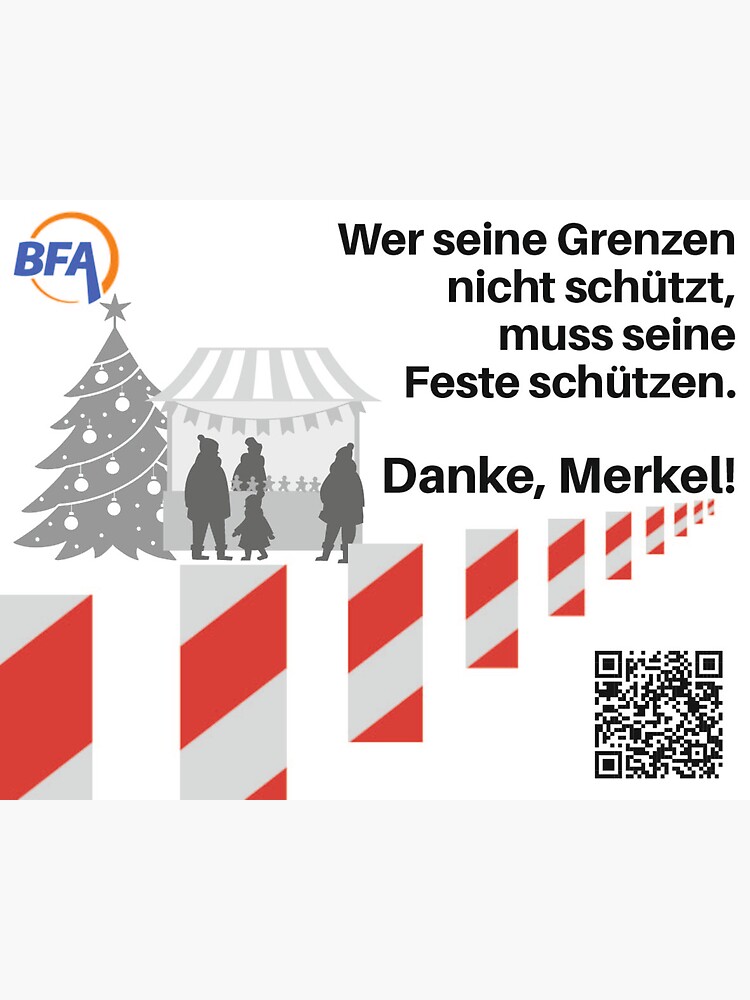 Thumbnail 3 von 3, Sticker, Danke Merkel! Wer seine Landesgrenzen nicht schützt, muss jetzt seine Feste schützen. designt und verkauft von BFAVerein.