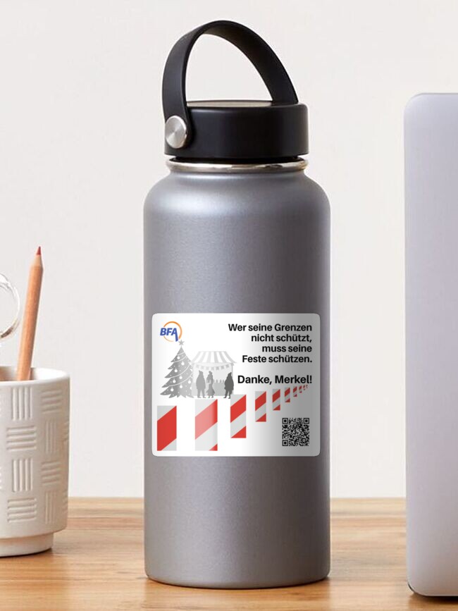 Thumbnail 1 von 3, Sticker, Danke Merkel! Wer seine Landesgrenzen nicht schützt, muss jetzt seine Feste schützen. designt und verkauft von BFAVerein.
