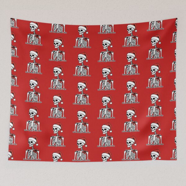 Item preview, Christmas print with a skeleton pixel designed and sold by Mascarad.