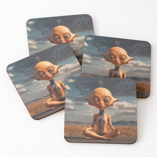 Item preview, "Zen Alien Meditation Art - Spiritual Sci-Fi Wall Decor" designed and sold by Collision19.