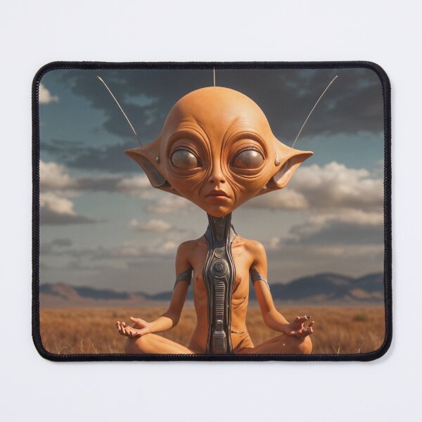 Item preview, "Zen Alien Meditation Art - Spiritual Sci-Fi Wall Decor" designed and sold by Collision19.