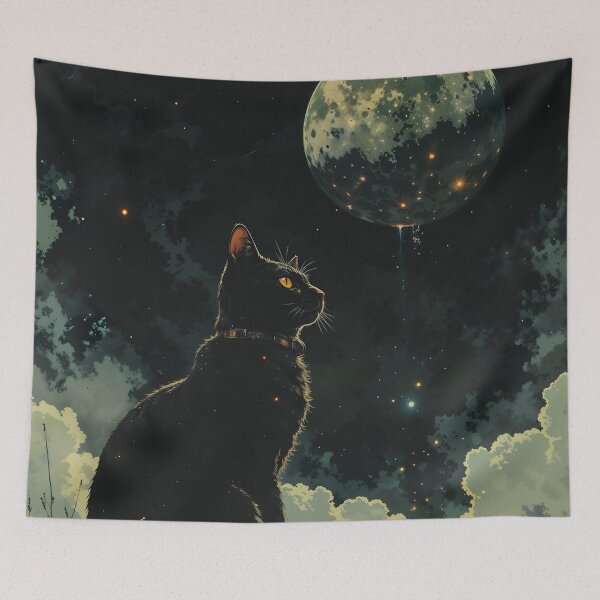 Item preview, Moonlight Black Cat designed and sold by RubisLeaf.