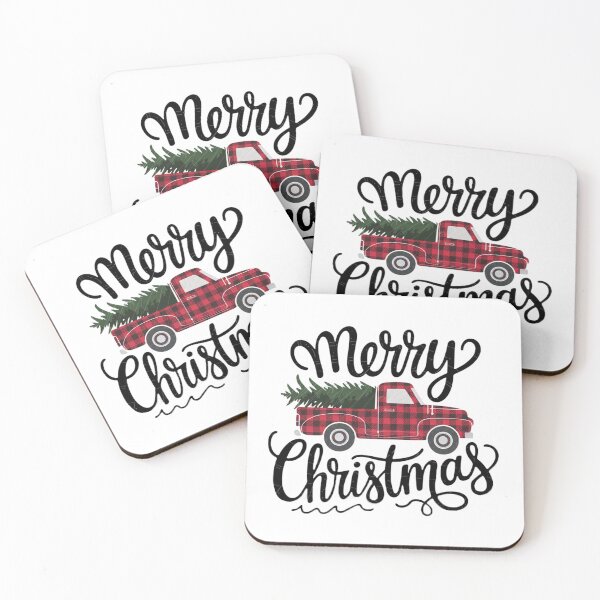 Item preview, Modern Trendy Red Merry Christmas Vintage Red Santa Truck designed and sold by SOUFIANE1991.