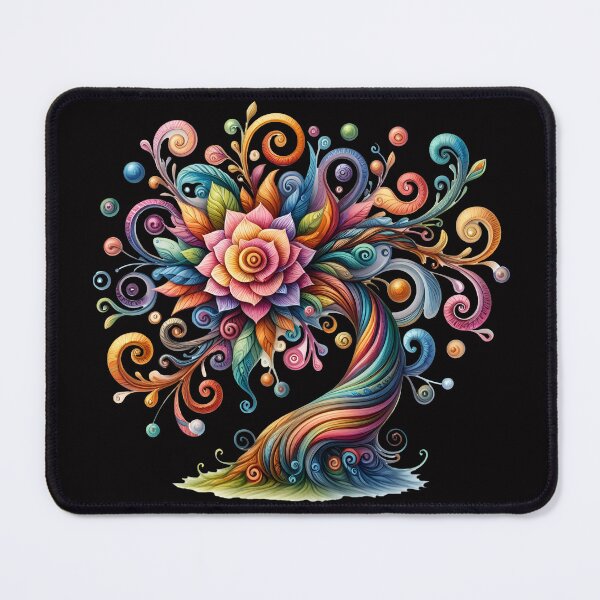 Item preview, Colorful Swirl Flowers on a Fantasy Tree – Whimsical Nature-Inspired Art designed and sold by Preeyanc.