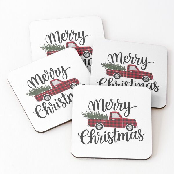 Item preview, Modern Trendy Red Merry Christmas Vintage Red Santa Truck designed and sold by SOUFIANE1991.