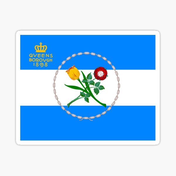 Vista previa del artículo con la obra «Bandera de Queens, NY», diseñado y vendido por PZAndrews.