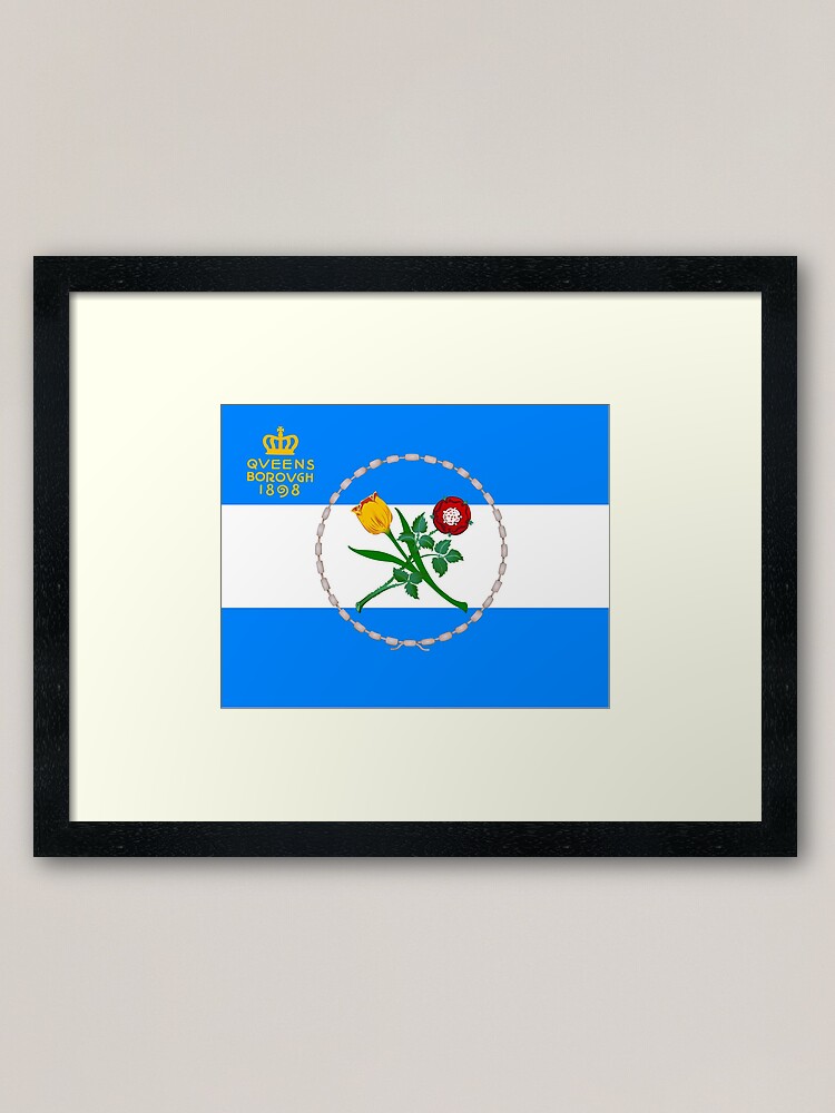 Alternate view of Flag of Queens, NY Framed Art Print
