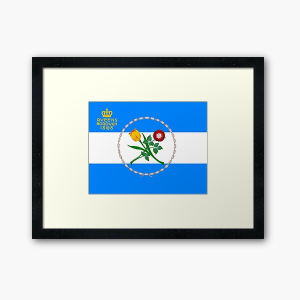 Flag of Queens, NY Framed Art Print